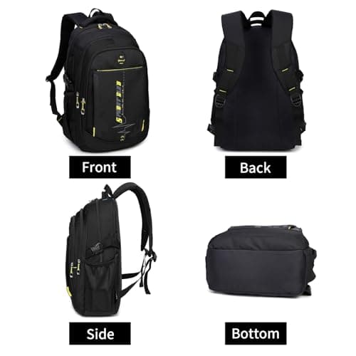 SIVENKE School Backpacks Student Bookbag Laptop Rucksack Computer Casual Shoulder Daypack Travel Back Pack for Teen Boys Yellow — view 6
