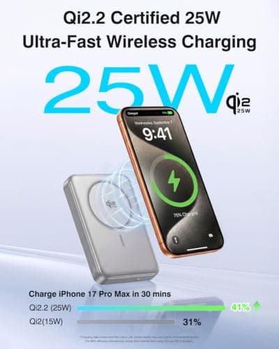 Qi2.2 25W Wireless Power Bank 10000mAh, Magnetic Charger for MagSafe — view 2