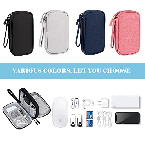 YWKJDDM Electronics Accessories Organiser Bag, Double-Layer Cable Organiser Bag, Waterproof Travel Gadget Bag for for Power Bank Charger Adapters Flash Disk (Grau), YW00039 — view 4