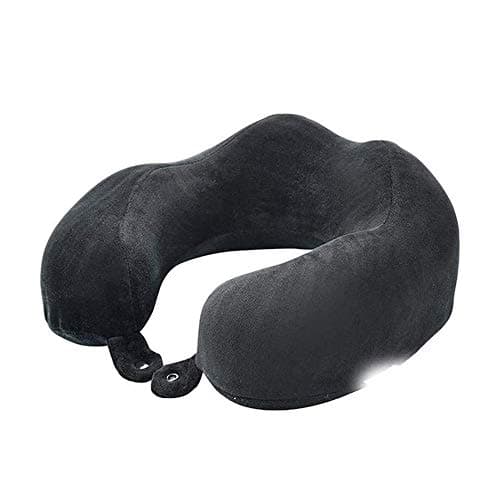 NCRD Travel Neck Pillow Sleep Kit - 100% Memory Foam Travel Pillow, Car Airplane Travel Pillow Neck Pillow Nap Lunch Break Student Memory Foam U-shaped Pillow (Color : Black)