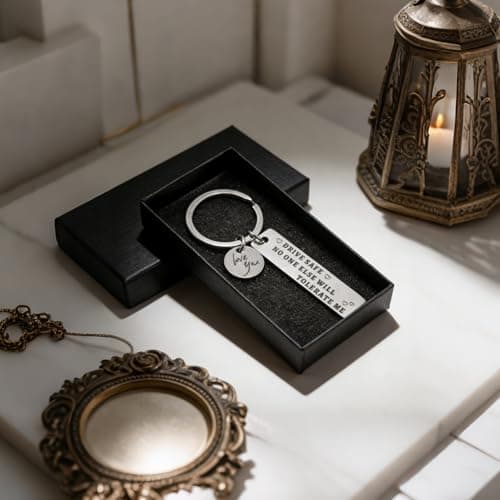 PaiTaiChan Drive Safe Keyring Personalised Keyrings Gifts with Box for Men Boyfriend Him Husband Partner Fiance Funny Christmas Valentines Birthday Presents Anniversary from Wife — view 4