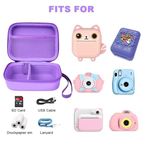 Ainiv Kids Instant Camera Case, Kids Camera Photo Paper Organizer, Purple — view 6