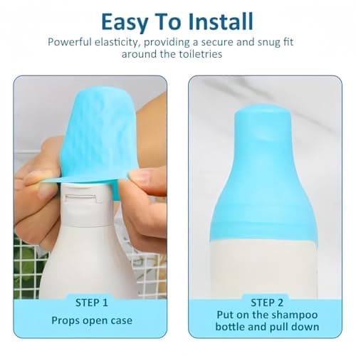 10 Pack Leak-Proof Elastic Sleeves – Silicone Bottle Covers for Travel Essentials, Reusable Travel Accessories, Fits Most Travel Size Toiletries, Shampoo Bottles & Liquid Pouches,Easy to Use — view 6