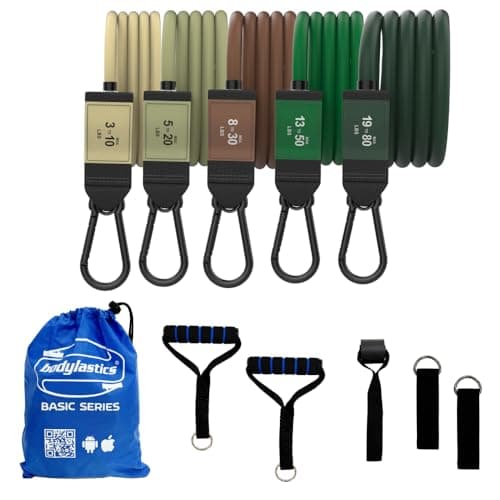 Bodylastics Patented Basic Series 5 Resistance Bands Set - Camo Colors