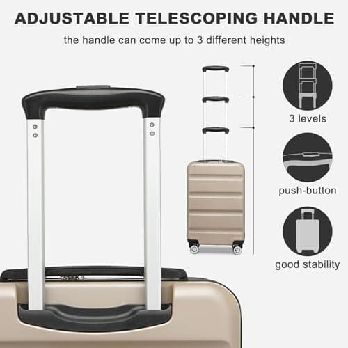 Kono Medium Suitcase Expandable ABS+PC Hard Shell Travel Check in Luggage — view 4