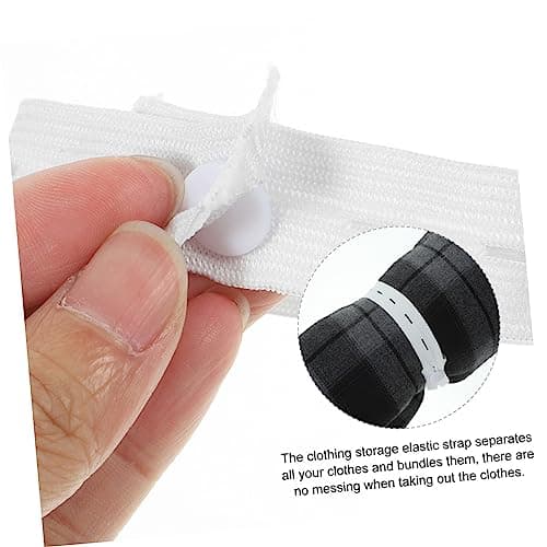 20pcs Clothes Storage Strap Elastic Cord Wrapping Bands White — view 4
