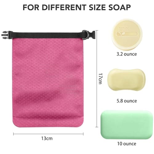 Uliya Travel Soap Bag Waterproof Leakproof Soap Dishes Case Box (Pink) — view 6