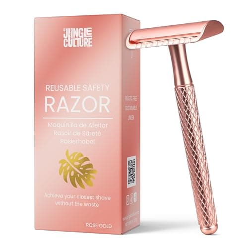 JUNGLE CULTURE Single Blade Safety Razor for Women & Men – Rose Gold