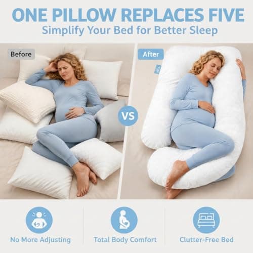 VILA by Nordic Cloud U-Shaped Pregnancy Pillow White Velvet 70x140cm — view 3