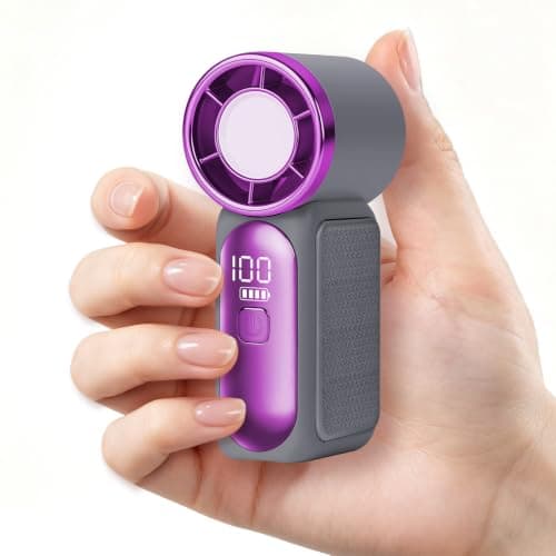 AUAUY Portable Handheld Mini Fan, 6 Adjustable Fan Speeds(Grey)