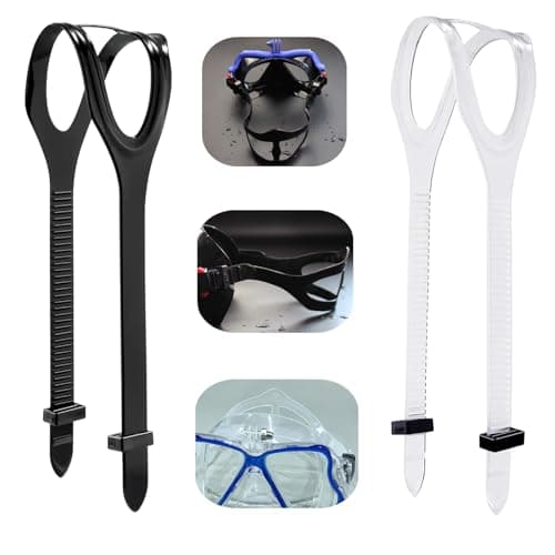 JLEivvi 2 PCS Universal Dive Mask Strap Replacement Silicone Strap for Diving Swimming Snorkeling (Black, 22 * 0.7in)