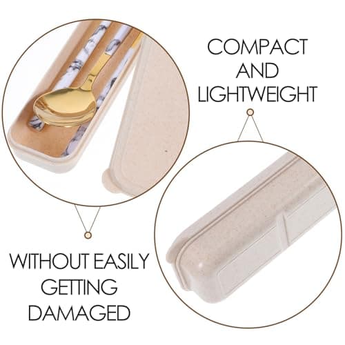 Sosoport Portable Tableware Storage Box with Lid Lightweight Plastic Utensils Case Compact and Organised Storage for Work and Parties, Suitable Chopstick Organizer for Travel — view 3