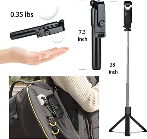 Selfie Stick, 3 in 1 Extendable Selfie Stick Tripod, Portable Phone Holder with Detachable Wireless Bluetooth Remote for iPhone17/16/15/14/13 Pro/Max/Samsung Galaxy/Huawei more — view 5