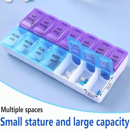 FENGZIZH Pill Boxes 7 Day 2 Times a Day Travel Pill Box Organizer — view 3