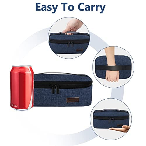 Gloppie Small Insulated Lunch Bag Mini Lunchbox 3.5L Food Containers Portable for Men Women, Durable & Compact Cooler Bags Reusable Snack Bag, Indigo Blue — view 4