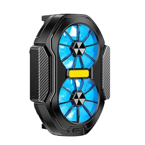 Frfik Smartphone Cooling Fan | 3.41 Inches Clip-On Phone Cooler | 2-Fan Thermal Reduction Cooling Pad | Portable Heat Sink For Mobile Gamings Dorm Travel Road Trip Students Adults Boys Girls [Android]