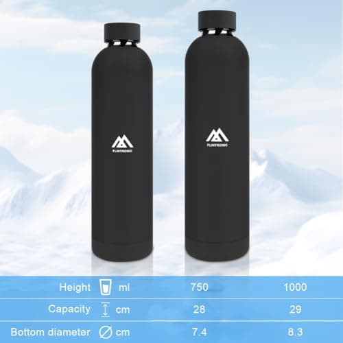flintronic 1000ml Insulated Water Bottle, Keeps Drinks Cold 24 Hrs/Hot 12 Hrs, Stainless Steel, Sports Flask, BPA Free — view 6