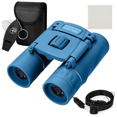 Ryaco Binoculars, 8X Fixed Focus High Resolution Binoculars Outdoor Toys Gifts for Beginners and amateurs, Sports and Outside Play, Bird Watching, Birthday Presents, Blue