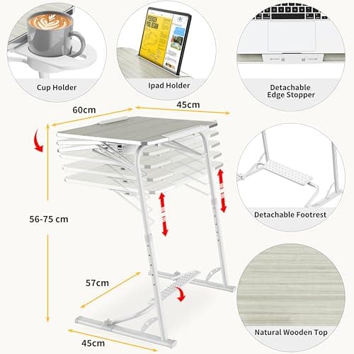 FoldWise Folding Laptop Table for Sofa, Sturdy Work & Dinner Portable Desk — view 2
