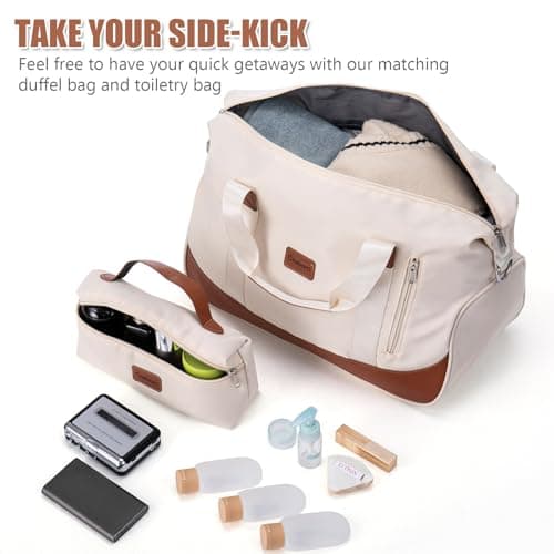 Cosbarn Luggage Sets 5 Piece with TSA Lock Spinner Wheels, Unisex Hard Case ABS Suitcase Set, Hardshell Lightweight Waterproof Travel Hardside Suitcases with Wheels for Women Men, Beige, 5 Piece Sets — view 6