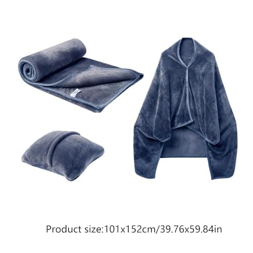 gifyym Blanket Pillow Combo | Travel Airplane Pillow Blanket Combo Lightweight - Soft Flannel Airplane, Warm Traveling Plane for Men Women Adults — view 5