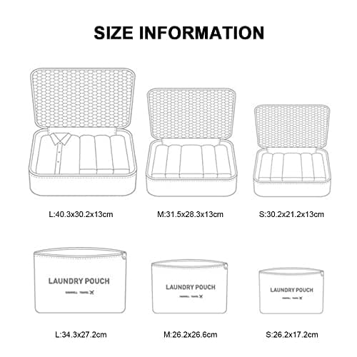 Vicloon Luggage Organizer, Travel Organizers, Suitcase Organizer Include Travel Packing Cubes and Compression Bags, Blue Grey, 40 * 30 * 13,31 * 28 * 13,30 * 20 * 13,34 * 27,26 * 26,25 * 16 cm — view 2