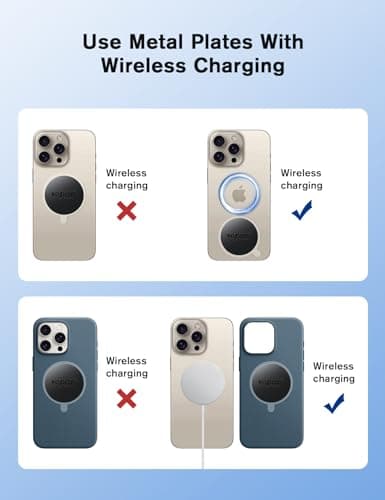 volport Self Adhesive Metal Plate Round for Magnetic Car Mount Phone Holder & Expanding Collapsible Grip: 40 mm Thin Sticky Circle Magnetic Disc Replacement for Popsocket, Phone Case, Smartphone — view 2