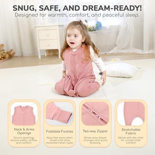 Organic Cotton Toddler Sleeping Bag with Legs 1.0 TOG Sleep Sack 1-Pack — view 5