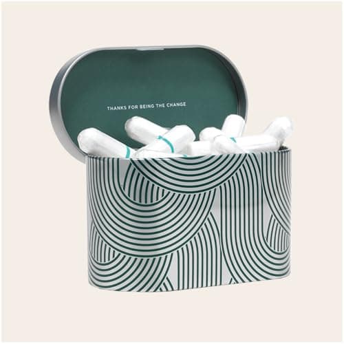 DAME Tampon Storage Tin – Elegant Bathroom Organiser for Tampons and Feminine Care Essentials | Durable Aluminum Storage Box with Lid for Travel and Home — view 3