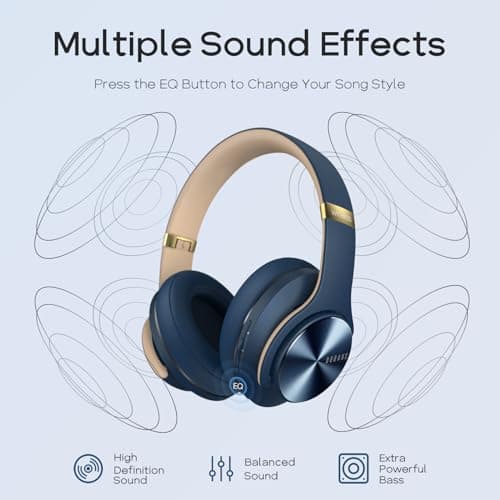 DOQAUS Bluetooth Headphones Over Ear, 3 EQ Mode, 90H Playtime, Bluetooth5.3 — view 3