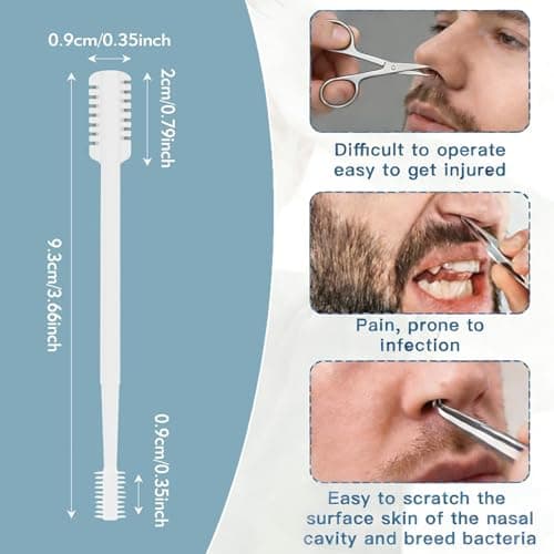 5PCS 2-in-1 Nose Hair Trimmer for Men and Women, Double Sided Nasal Hair Trimmer, 360° Painless Nose Trimmer Men & Ladies, Ear and Nose Hair Trimmer for Men (White) — view 3