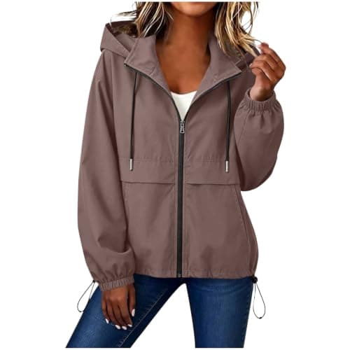 Jacket for Women UK Ladies Waterproof Coat Lightweight Windbreaker