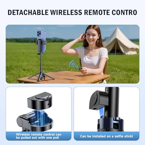 Hesheng mini Tripod for Phone,Portable Small Size Travel Compact Phone Selfie Stick with Detachable Bluetooth Remote Shutter for YouTube/TikTok Vlogs Live Streaming Photography — view 6