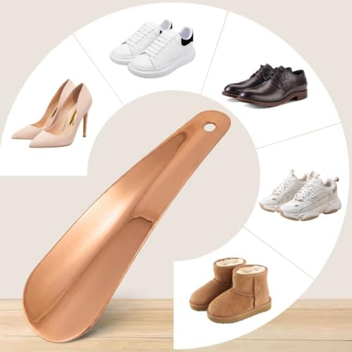 ACKKOR Rose Gold Metal Shoe Horn Small 16cm for Travel and Daily Shoes Use — view 5