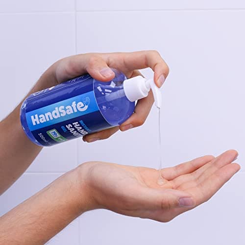 500ml Instant Hand Sanitiser Gel Pump Bottles from Handsafe, Kills 99.9%+ Bacteria, 70% Alcohol Based, Medical Grade, Anti Bacterial Fast Acting Formula — view 2