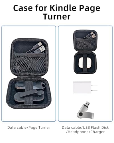 DATAFY Travel Organizer Case for Kindle Page Turner, Pouch Electronic Accessories Storage Bag for Cable, datafy Page Turner, Charger for Kindle, Earphone Black — view 6