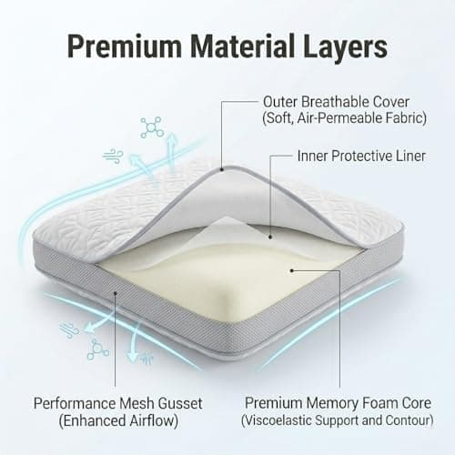 Premium Memory Foam Pillow with Ergonomic Neck Support Pillow — view 3