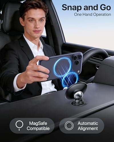 miracase Car Phone Holder Magnetic【Strong Magnets】 Magnetic Phone Holder for Cars Dashboard, 360 Adjustable Car Phone Mount Cradle for iPhone, Galaxy, All 4.0''-7'' Smartphones — view 6