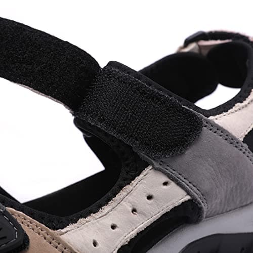 Harssidanzar Women's Sports Hiking Sandals Adjustable Strap Leather Sandals for Women Outdoor Sports Sandals Walking SL256UK,Pink Black, Size 5.5 UK — view 5