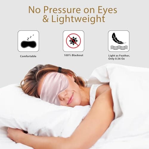 JroyJoy Super Soft Silk Sleep Mask, 100% Blackout for Sleeping (4 Packs) — view 3