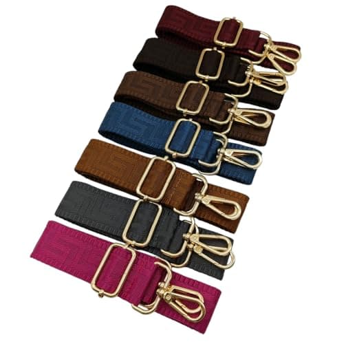 Adjustable Shoulder Strap for Bags Dark Burgundy Red, Bag Straps for Changing, Bag Strap Wide with Carabiner Gold, 80-130 cm Shoulder Strap Bag for Women, Shoulder Strap, Handbag, 3.8 cm, 1325 — view 3