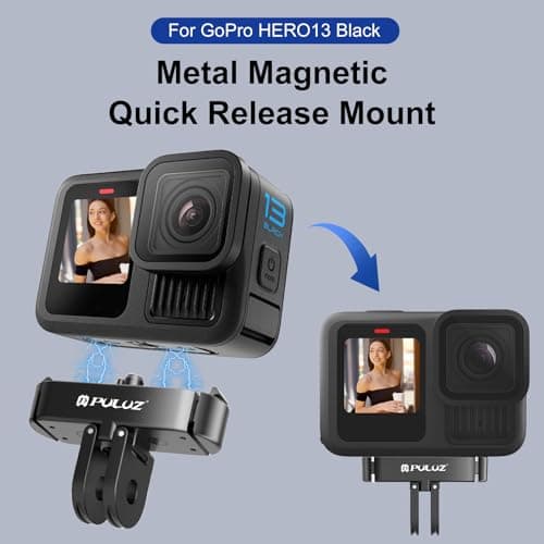 PULUZ Quick Release Mount, Magnetic Latch Mount with 1/4''-20 Screw Hole Tripod Connector Port for GoPro Hero 13 Black — view 2