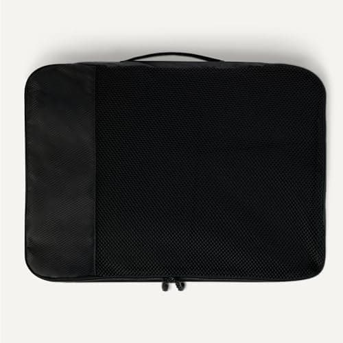 Amazon Essentials 4-Piece Packing Cubes Travel Accessories Set, Luggage Organiser with Double Zip, Mesh Top, 100% Polyester, 2 Medium/2 Large, Black (Previously Amazon Basics) — view 5