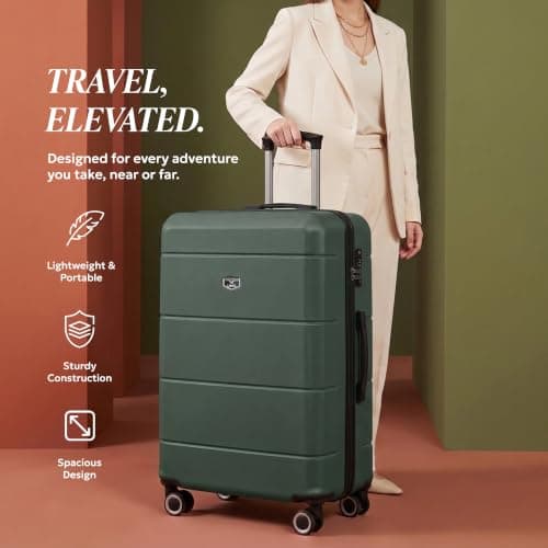 LUGG 28 Inch Jetset Suitcase Hard Shell Case 4 Wheel Travel bag Lightweight ABS Material with TSA Lock Approved for Travel with easyJet, British Airways, RyanAir, Virgin Atlantic, Emirates(75x49x29cm) — view 2
