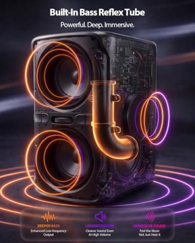 DGoak Party Bluetooth Speaker - 240W Peak Loud Speaker, Dazzling Light Show, Deep Bass, IPX4 Waterproof, 15H Battery, TWS Pairing, BT 5.3 Wireless, Portable for Home/Outdoor/Beach/Pool Party — view 4