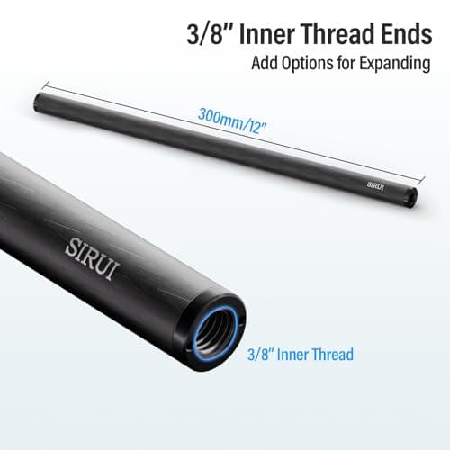 SIRUI Carbon Fiber Rods, Universal 12" Camera Rail Support System, Follow Focus, Shoulder Rig, AM-CR300, Pack of 2 — view 2