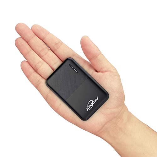 Mini Power Bank 10000mah, Portable Charger External Phone Battery Packs Dual Ports High Speed 2.4 A Powerpack Compatible for Huawei iPhone iPad Samsung Galaxy Nintendo Switch and Tablets (Black)
