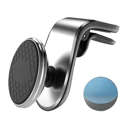JNNJ Car Mobile Phone Holder, Universal Magnetic Phone Holder Mount, 360° Rotation Air Vent Clip Mount, For Car Mobile Phones(Silver)