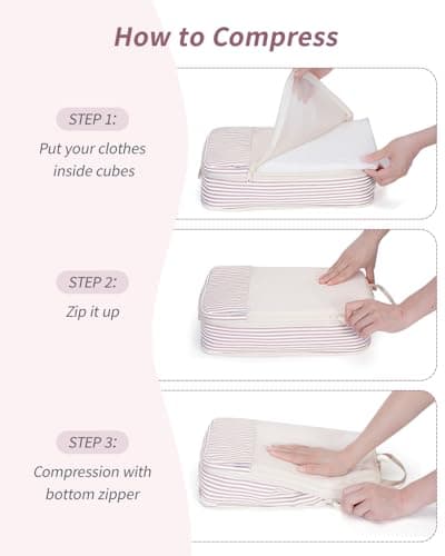 Narwey 6 Set Compression Packing Cubes for Suitcases, Travel Storage Bags — view 4