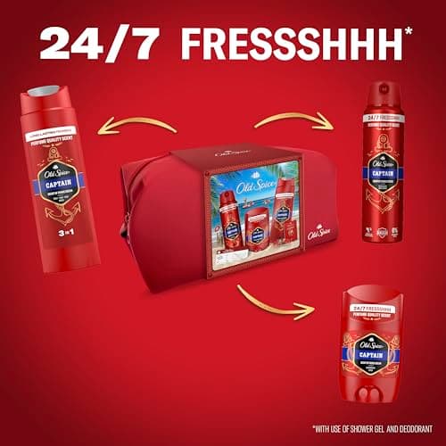 Old Spice Travel Bag Gift Set: Captain Deodorant Stick & Shower Gel — view 3